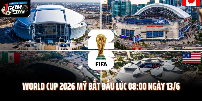 World Cup 2026 Mỹ bắt đầu lúc 08:00 ngày 13/6